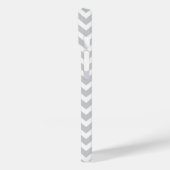 Grijs Modern Chevron Stripes Custom Monogram Case-Mate iPhone Case (Achterkant / Links)