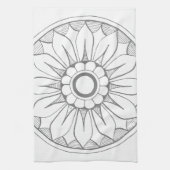 Grijs modern medaillonpatroon theedoek (Verticaal)