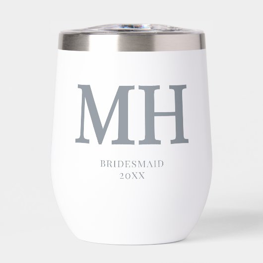 Grijs Modern Monogram Bachelorette Party Bruidsmei (Voorkant)