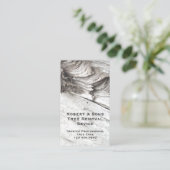 Grijs Modern Rustic Tree Professional | QR-code to Visitekaartje (Staand voorkant)