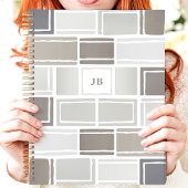 Grijs moderne geometrisch monogram planner