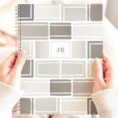 Grijs moderne geometrische monogram planner