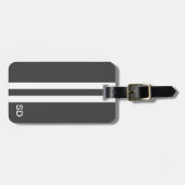 Grijs Monogram Bagagelabel voor Mannen (Voorkant horizontaal)