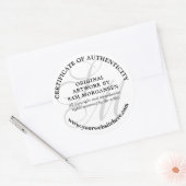 Grijs Monogram Elegant Certificaat van Echtheid Ronde Sticker (Envelop)