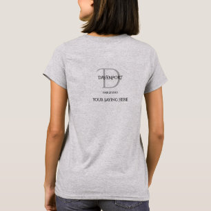 Grijs Monogram Haar Salon Personeel T-shirt