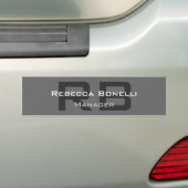 Grijs Monogram Minimalistisch Gepersonaliseerd Mod Bumpersticker (Op auto)