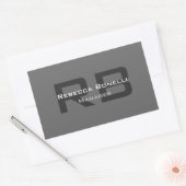 Grijs Monogram Minimalistisch Gepersonaliseerd Mod Rechthoekige Sticker (Envelop)