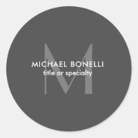 Grijs Monogram Moderne Minimalistische Sjabloon