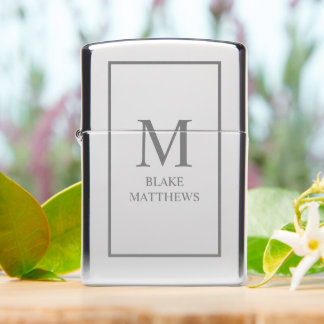 Grijs monogram & Naam Aangepast