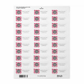 Grijs Monogram Roze Chevron Etiket (Full Sheet)