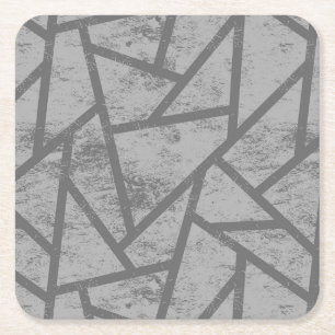 grijs mozaïekpatroon vierkante kartonnen onderzetter