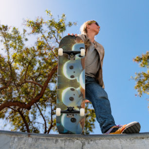 Grijs Nacht Kerkhof Schattig Halloween Spook Skateboard