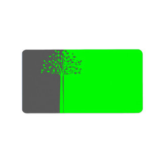 Grijs/Neon Groene Boom Bruiloft Mailing Adres Labe Etiket