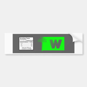 Grijs/Neon Groene Boom Bruiloft Water Flesetiket Bumpersticker