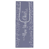Grijs Nieuwjaar Cheer Elegant Modern Wit Sneeuwvlo Wijn Cadeautas (Voorkant)