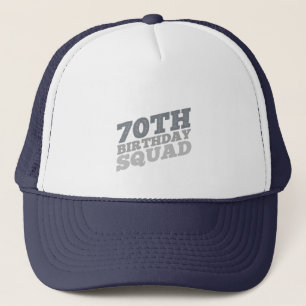 Grijs Onderdruk 70e verjaardagscad Trucker Pet