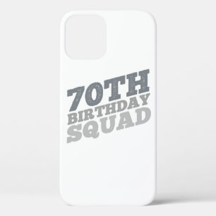 Grijs Onderdruk 70e verjaardagsesquad iPhone 12 Hoesje