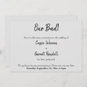 Grijs "Ons Slecht!" Uitgestelde aankondiging huwel (Voorkant / Achterkant)