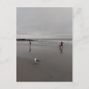 Grijs op het strand briefkaart
