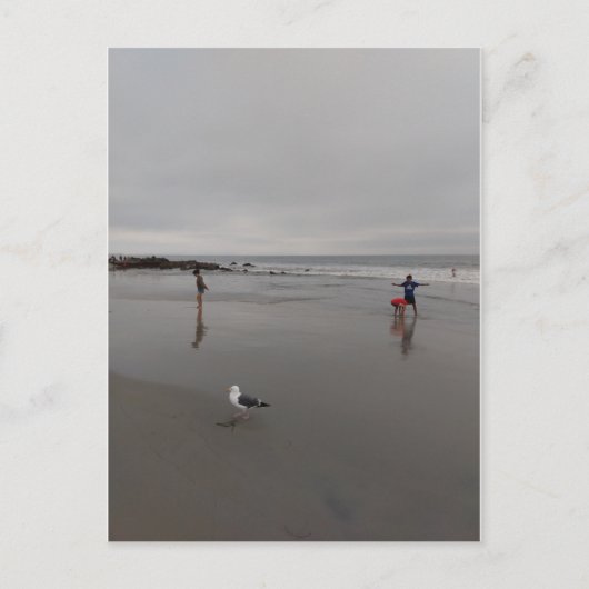 Grijs op het strand briefkaart (Voorkant)