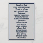 Grijs op Slate Blue Edwardian Wedding Programma (Achterkant)