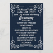Grijs op Slate Blue Edwardian Wedding Programma (Voorkant)