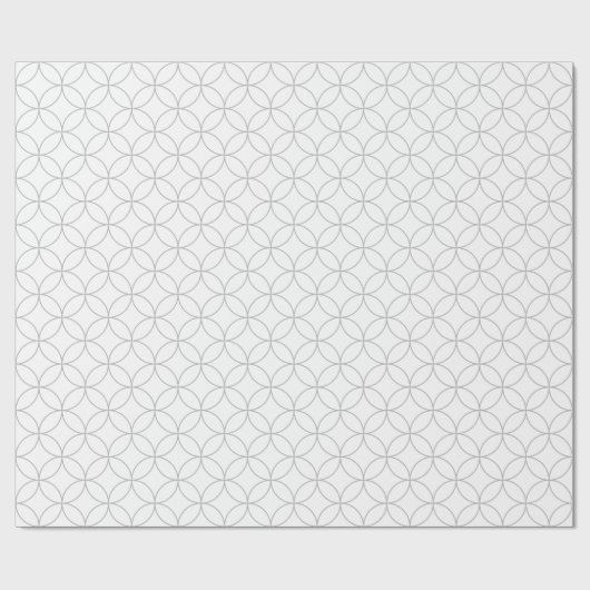 Grijs op witte overlappende cirkels Verpakkend pap Cadeaupapier (Vlak)