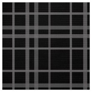 Grijs op zwart Tartan Plaid Pattern Design Stof