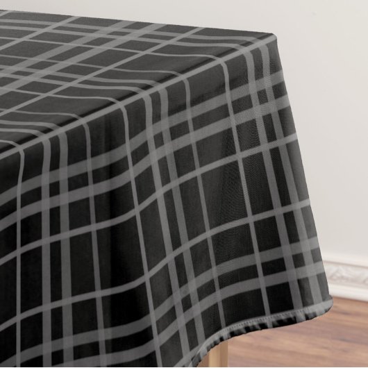 Grijs op zwart Tartan Plaid Pattern Design Tafelkleed