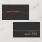 Grijs Oranje Rood Duidelijk Trend Standaard Visite Visitekaartje (Voorkant / Achterkant)