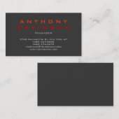 Grijs oranje trendy manager visitekaartje (Voorkant / Achterkant)