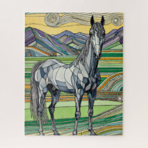 Grijs Paard in Pasture 500 Stuk Puzzel