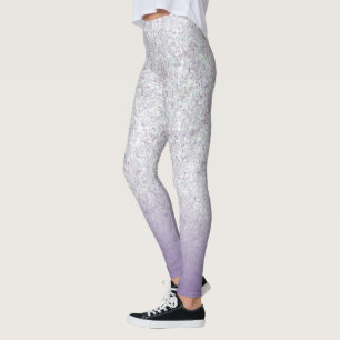 Grijs Paarse Glitter Sparkles Modern Leggings
