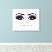 Grijs Paarse make-up artiest Beauty Damask Lashes Canvas Afdruk (Insitu (Houten vloer))