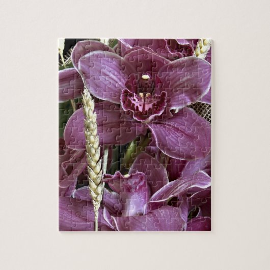 Grijs Paarse Orchid Puzzle Legpuzzel (Verticaal)