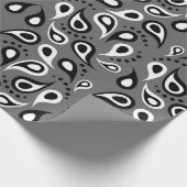 grijs paisleyverpakkingspapier cadeaupapier (Hoek)