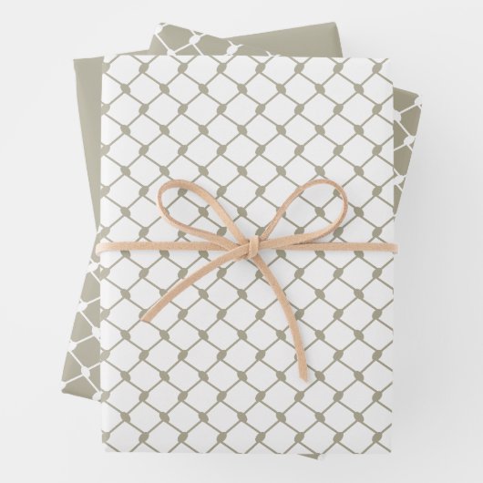 Grijs Palestijns Keffiyeh Patroon Ontwerp Inpakpapier Vel (In situ)