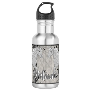 Grijs palomino (gothic + vlinder + muziek) waterfles