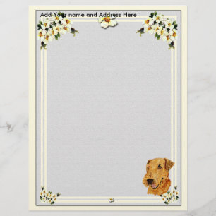 Grijs papier met Dogwood-letter Persoonlijk Briefhoofd