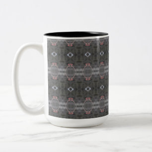 Grijs patroon met koraal koffie Mok