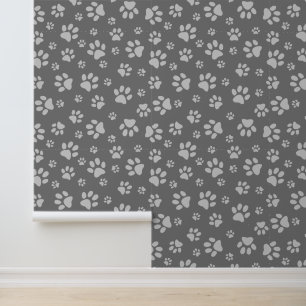 Grijs Paw Prints Ontwerp Behang