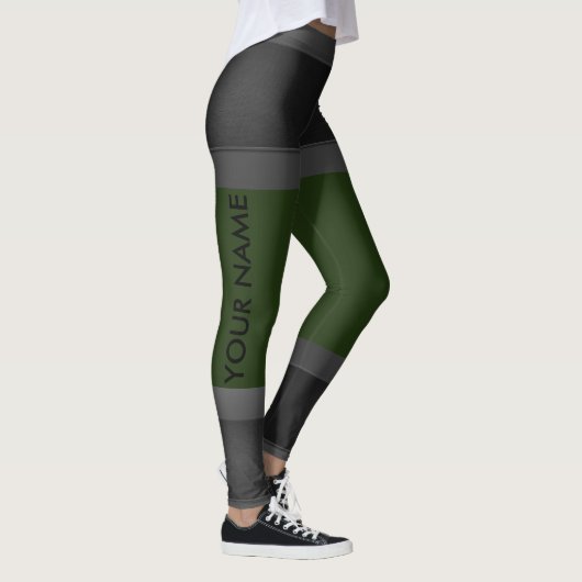 Grijs personaliseer Leggings donkergroene aangepas (Rechts)