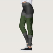 Grijs personaliseer Leggings donkergroene aangepas (Links)