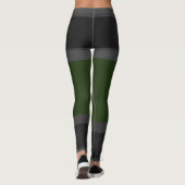 Grijs personaliseer Leggings donkergroene aangepas (Achterkant)