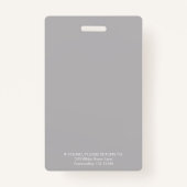 Grijs Personeel Foto ID Badge met Barcode (Achterkant)