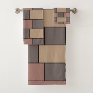Grijs Perzik Roze Bakstenen Muur Bad Handdoek