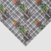Grijs Plaid met een Black Lab Hond Kerstmis Tissuepapier (Detail)
