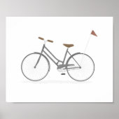 Grijs Poster Oude Fiets (Voorkant)