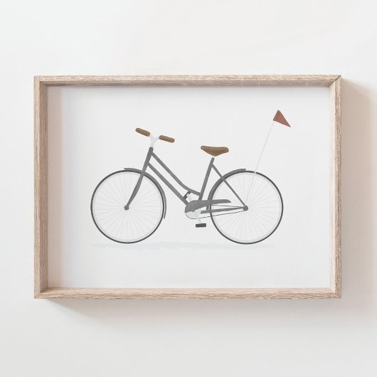Grijs Poster Oude Fiets
