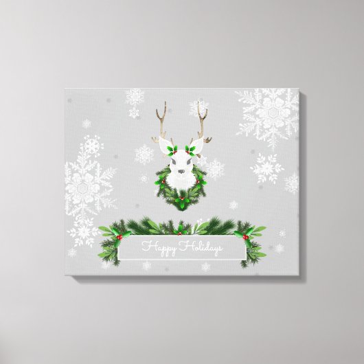 Grijs rendiercanvas afdrukken (Voorkant)
